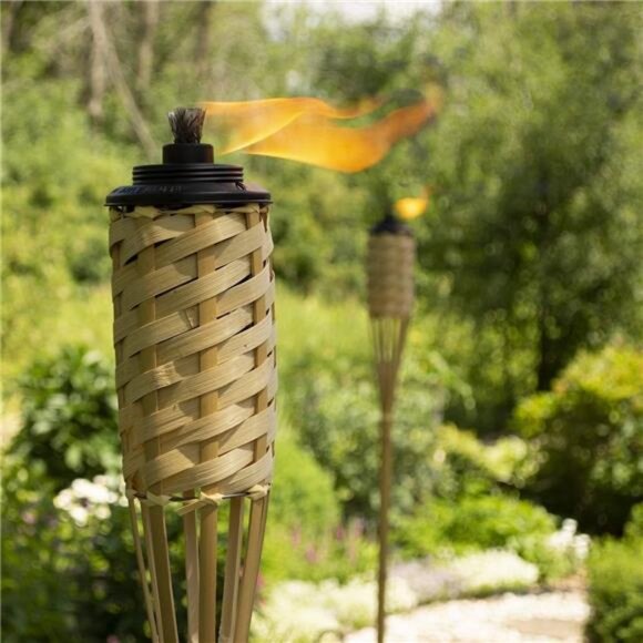 Bamboo Tiki Torches 12-Pack – Weather-Resistant Outdoor Décor with Easy-Pour - Picture 5 of 7